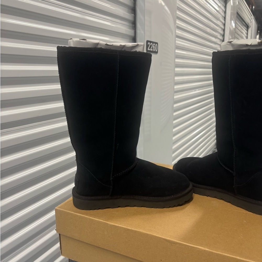 UGG Classic Tall Logo Black Rubber Boot - Picture 16 of 16